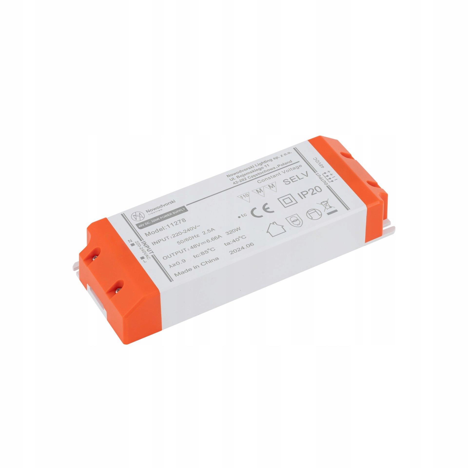 Externý napájací zdroj 48V 320W pre koľajnicové káble Nowodvorski
