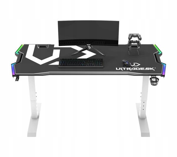 Biurko gamingowe Ultradesk FORCE 1/2 166cm Regulacja wysokości Czarne Szerokość mebla 166 cm