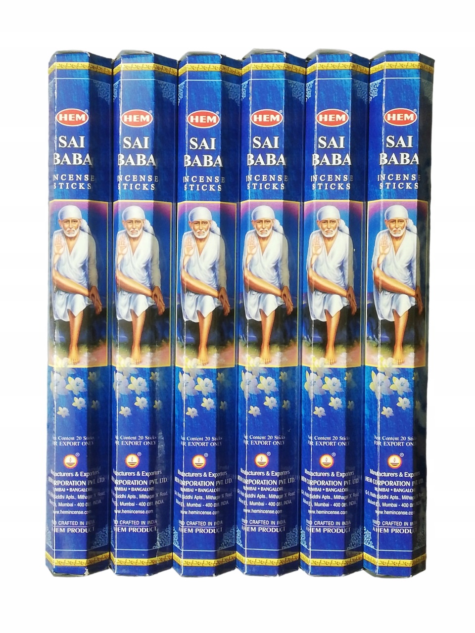 INDYJSKIE KADZIDEŁKA ZAPACHOWE SAI BABA HEM 120 szt. KADZIDŁA Kod producenta 8901810012493