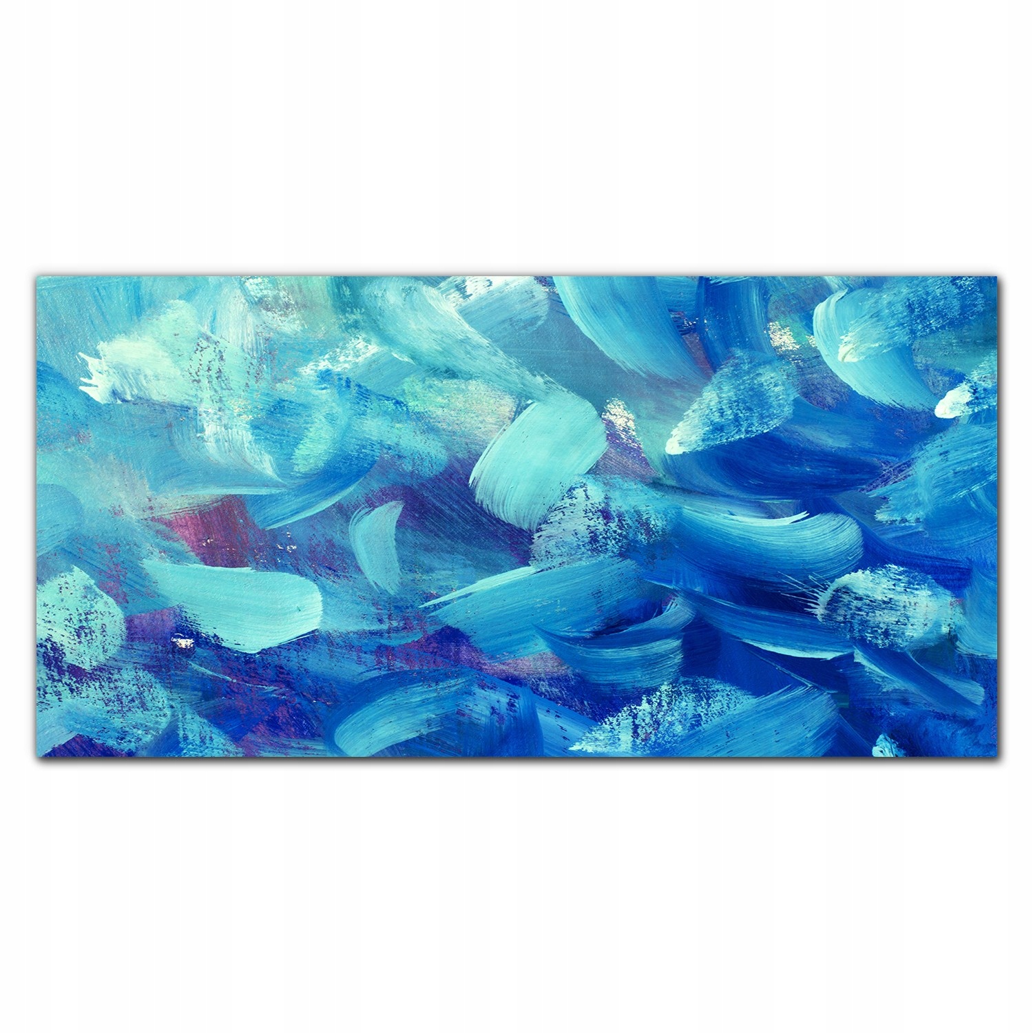 

Obraz akryl z grafiką 120x60 Niebieskie maźnięcia