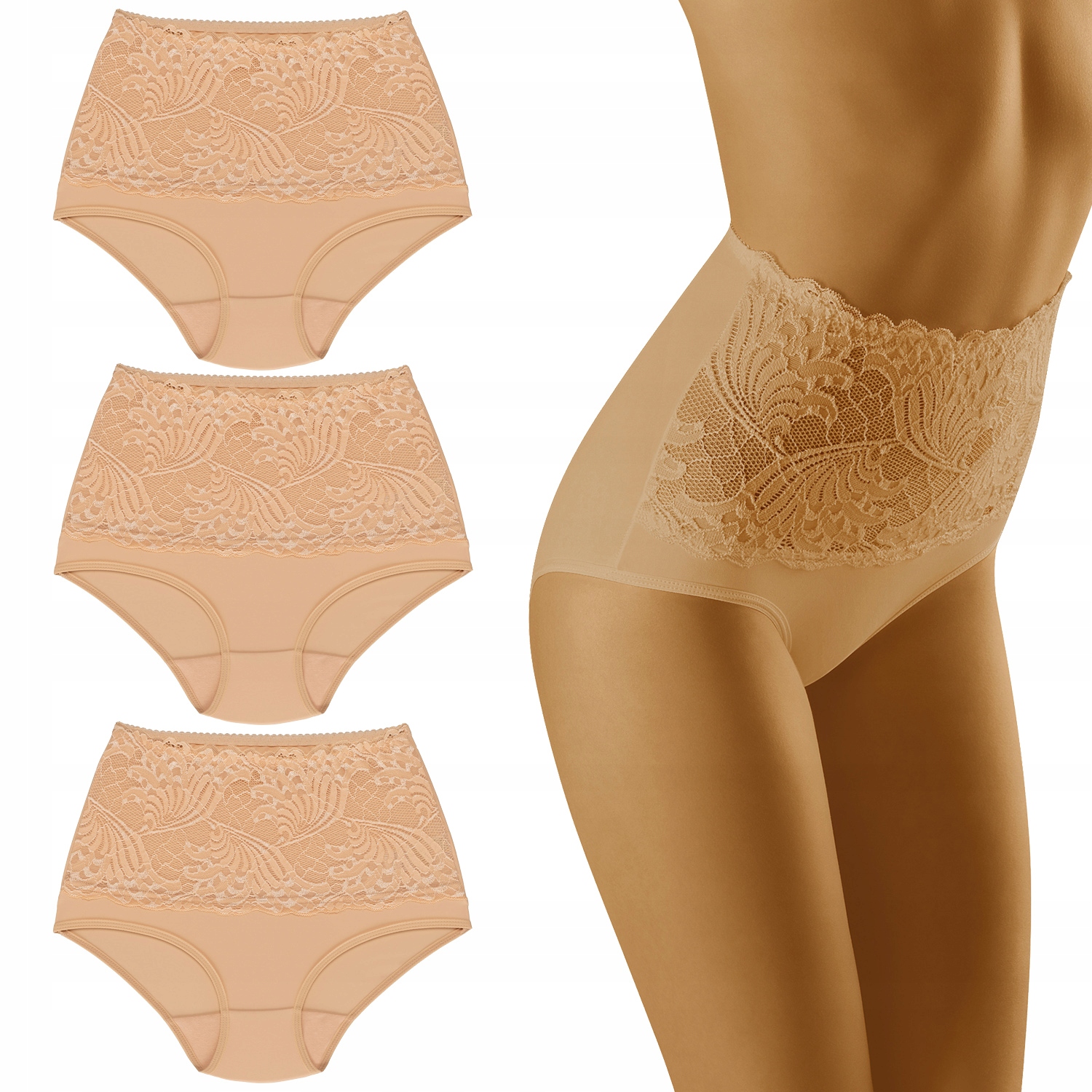 Wolbar Kaja Kalhotky Dámské kalhotky 3-balení béžové L