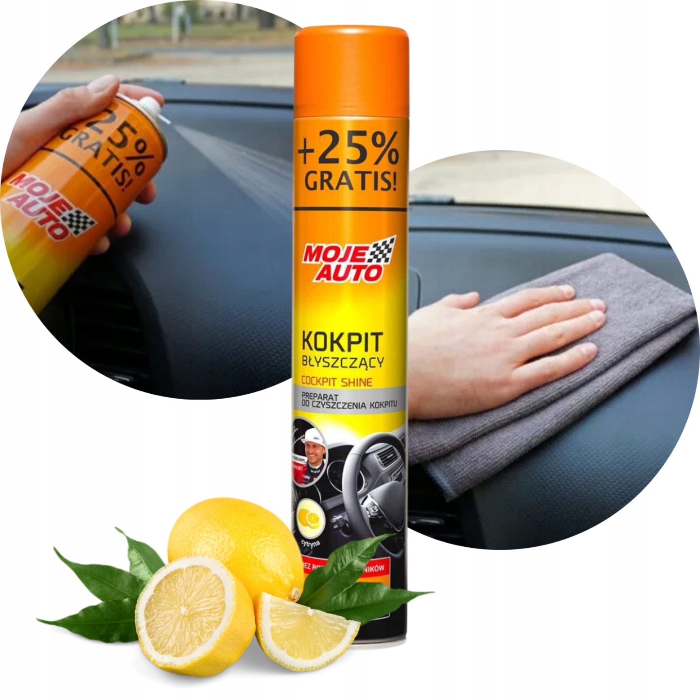 Amt spray kokpit, nabłyszczający 750ml, cytryna