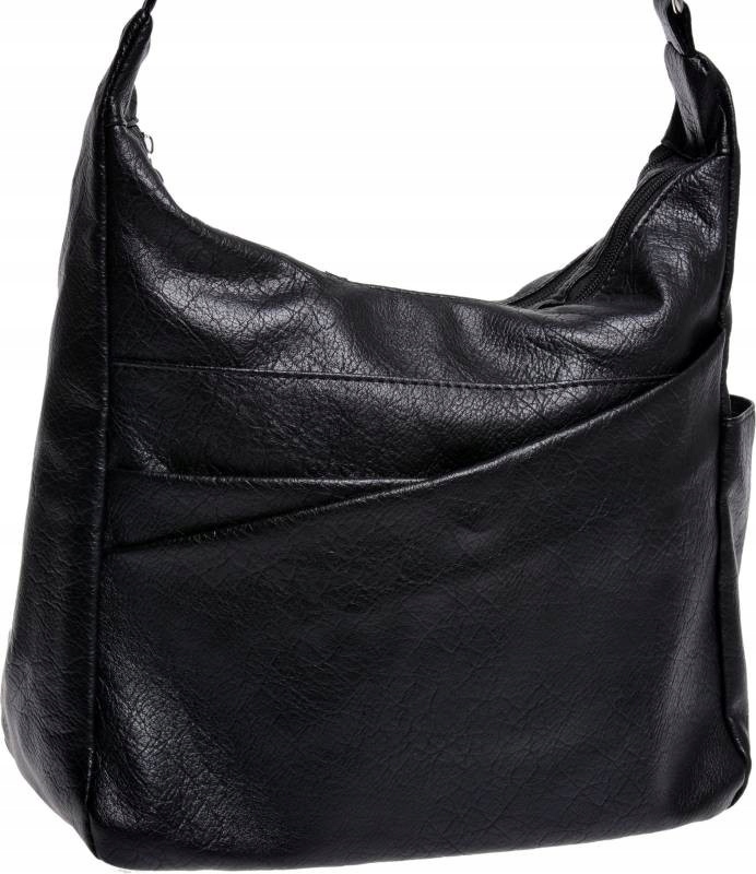 Damska Pojemna Torebka Na Długim Pasku Eko czarny