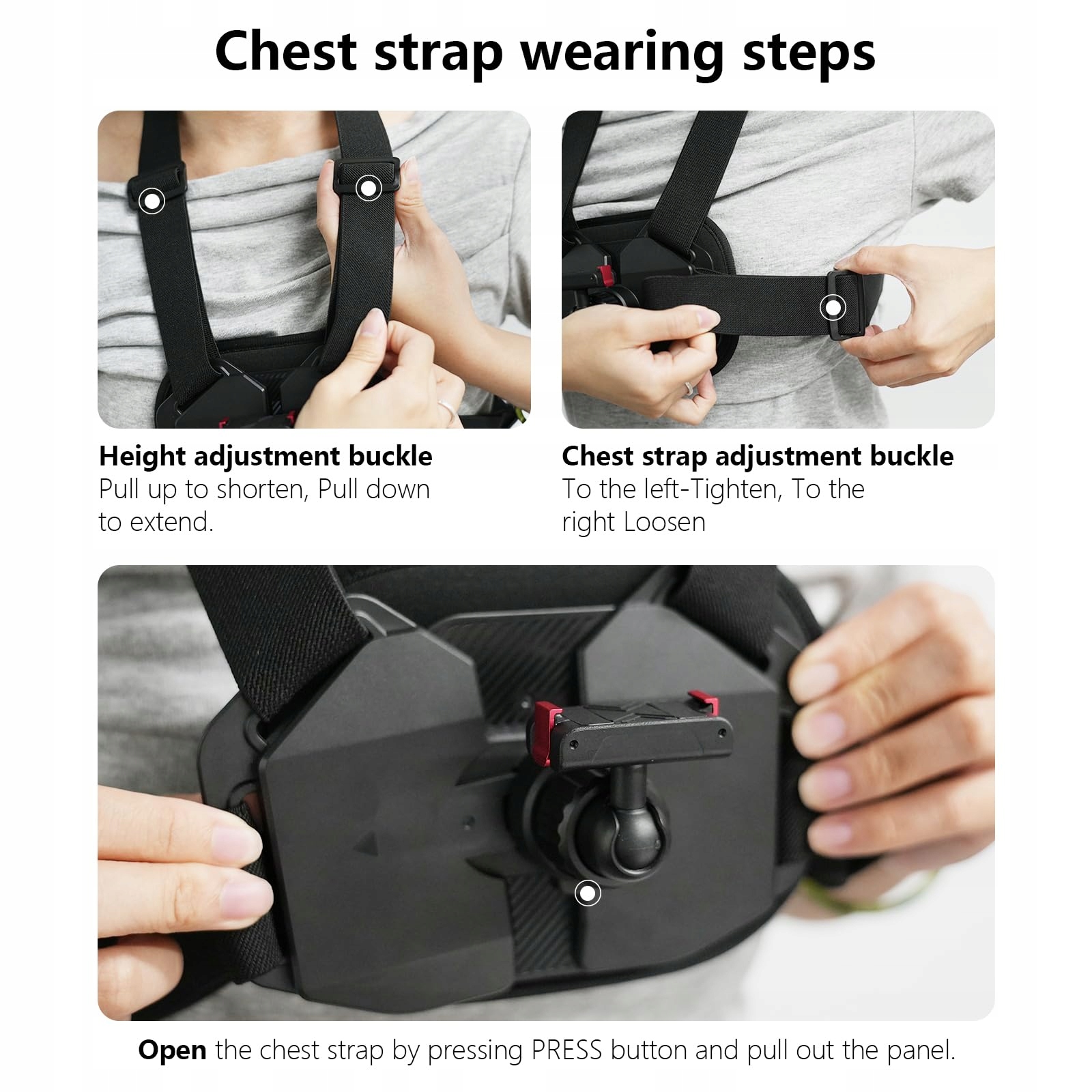 Pas Na Klatkę Do DJI Osmo Action Uchwyt Magnetyczny Adapter NEOSOU — miniatura 6