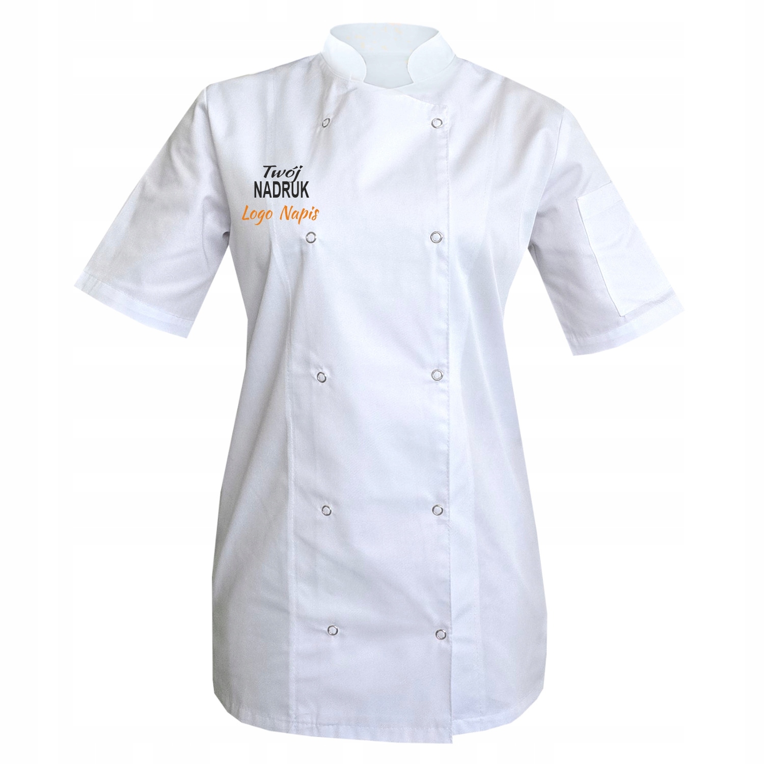 Mikina s krátkým rukávem a krátkým rukávem, bílá, s vaším logem, velikost Xs