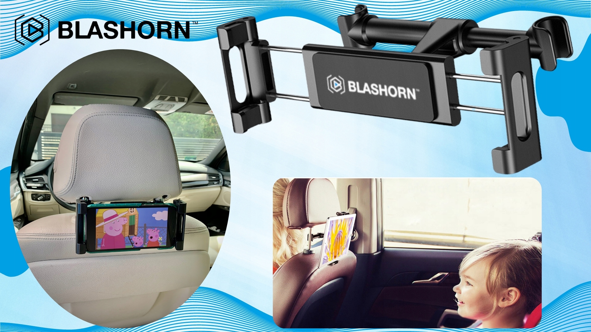 UCHWYT NA ZAGŁÓWEK DO SAMOCHODU NA TABLET IPAD TELEFON DLA DZIECKA SOLIDNY Rodzaj do tabletów