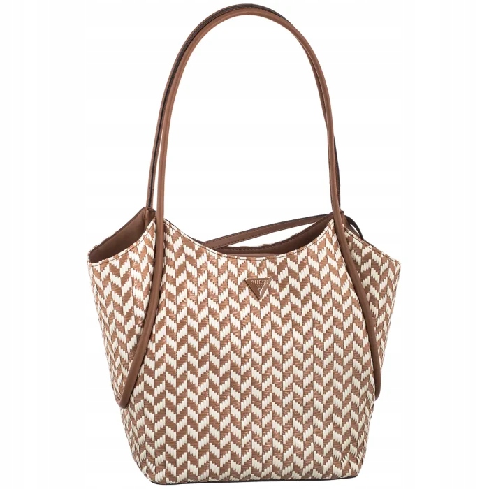 Dámská kabelka Guess Tessi 2 in 1 Tote HWWG76 Cognac Multi Béžová