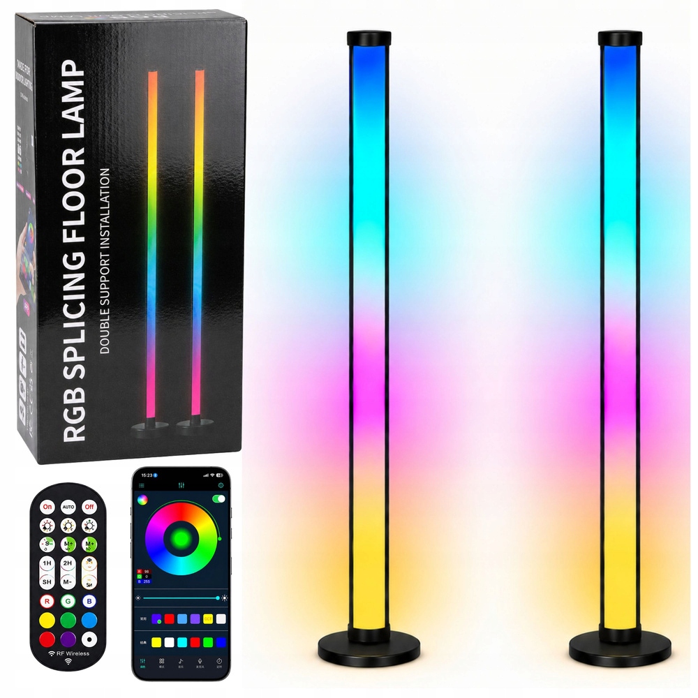 Podlahové lampy Smart Barevné Led Rgb Dálkový Ovladač Aplikace 125 cm 2 ks