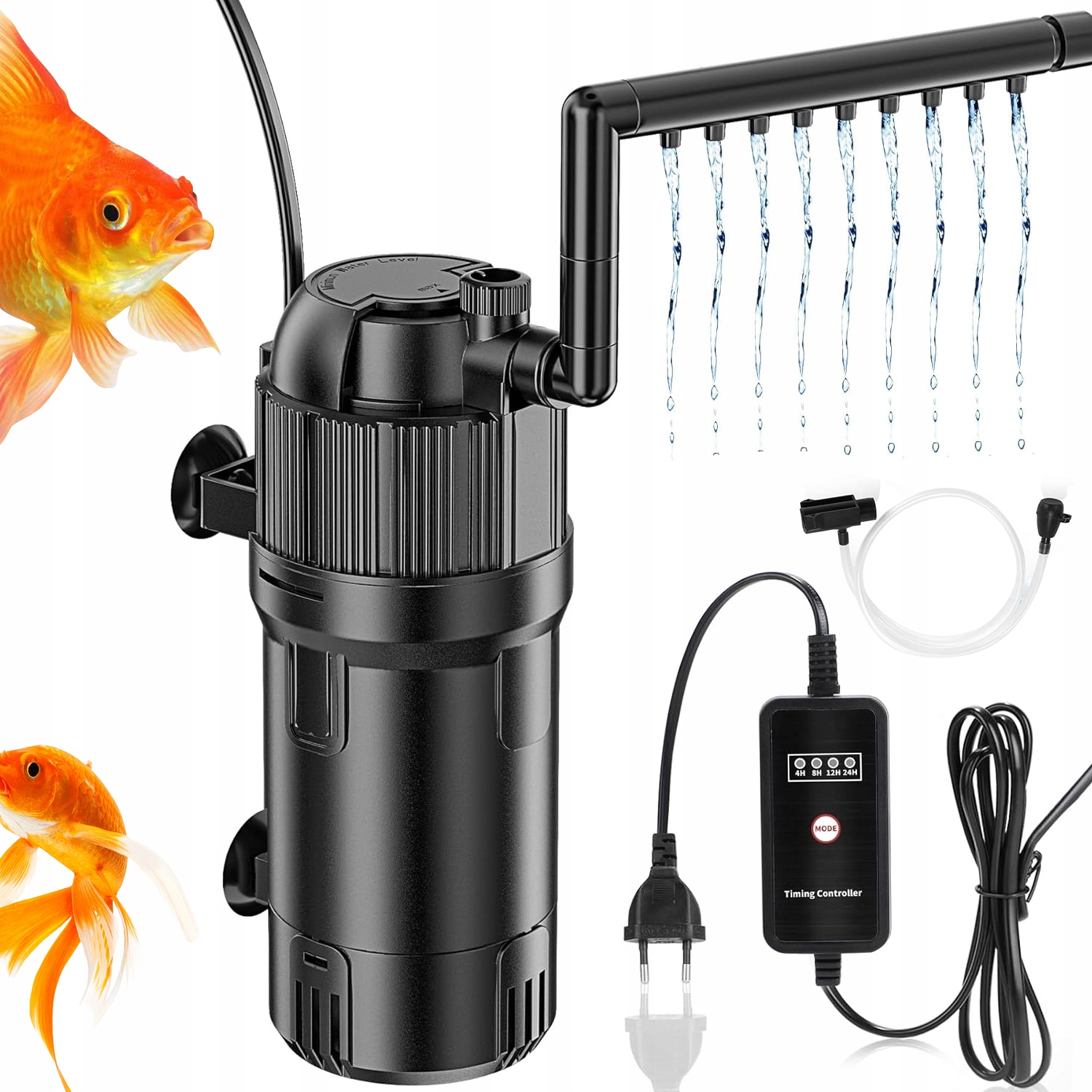 Vnitřní Filtr Do Akvária 400 L/h, Tichý, S Dešťovou Sprchou, Slaná, Sladká
