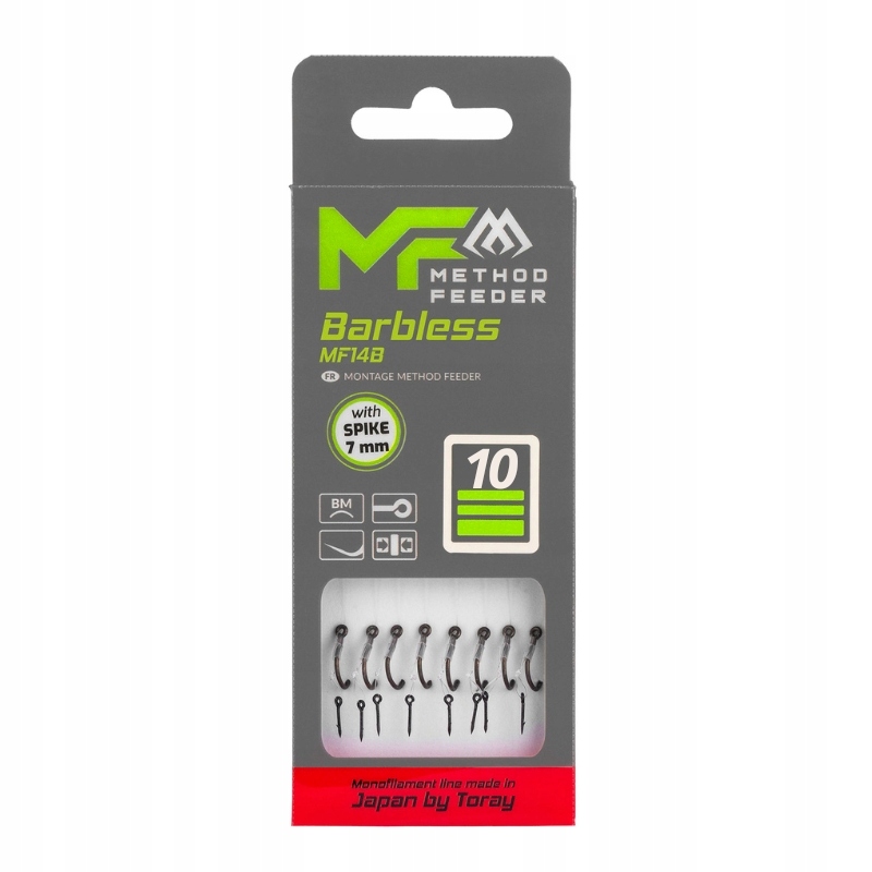 Mikado Przypony Method Feeder MF14 z Igłą Bez Zadziora rozm. 10 żyłka 0.20