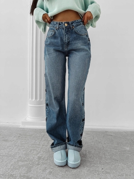 Spodnie damskie jeans Olavoga Eliokie niebieskie 36