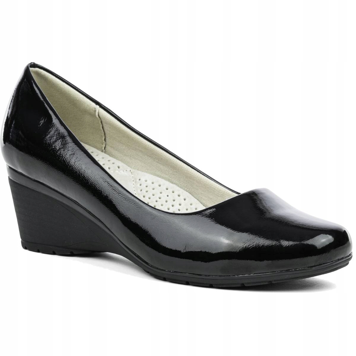 Lodičky na klínku z Pravé Kůže, polobotky stabilní a měkké, Širší střih Wojtyłko velikost 40