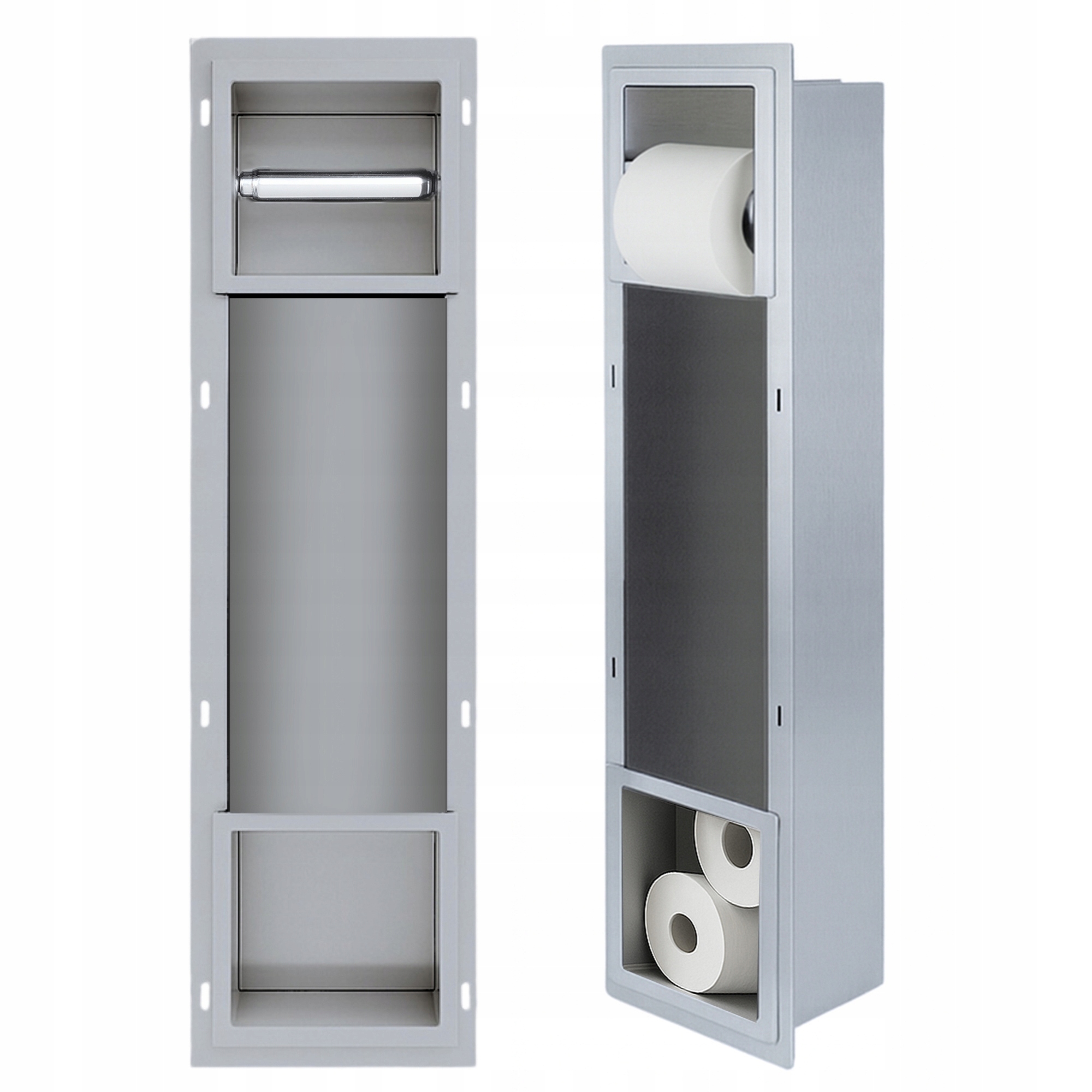 Uchwyt pojemnik na papier toaletowy Estiva ścienny srebrny 74x19 x12 inox