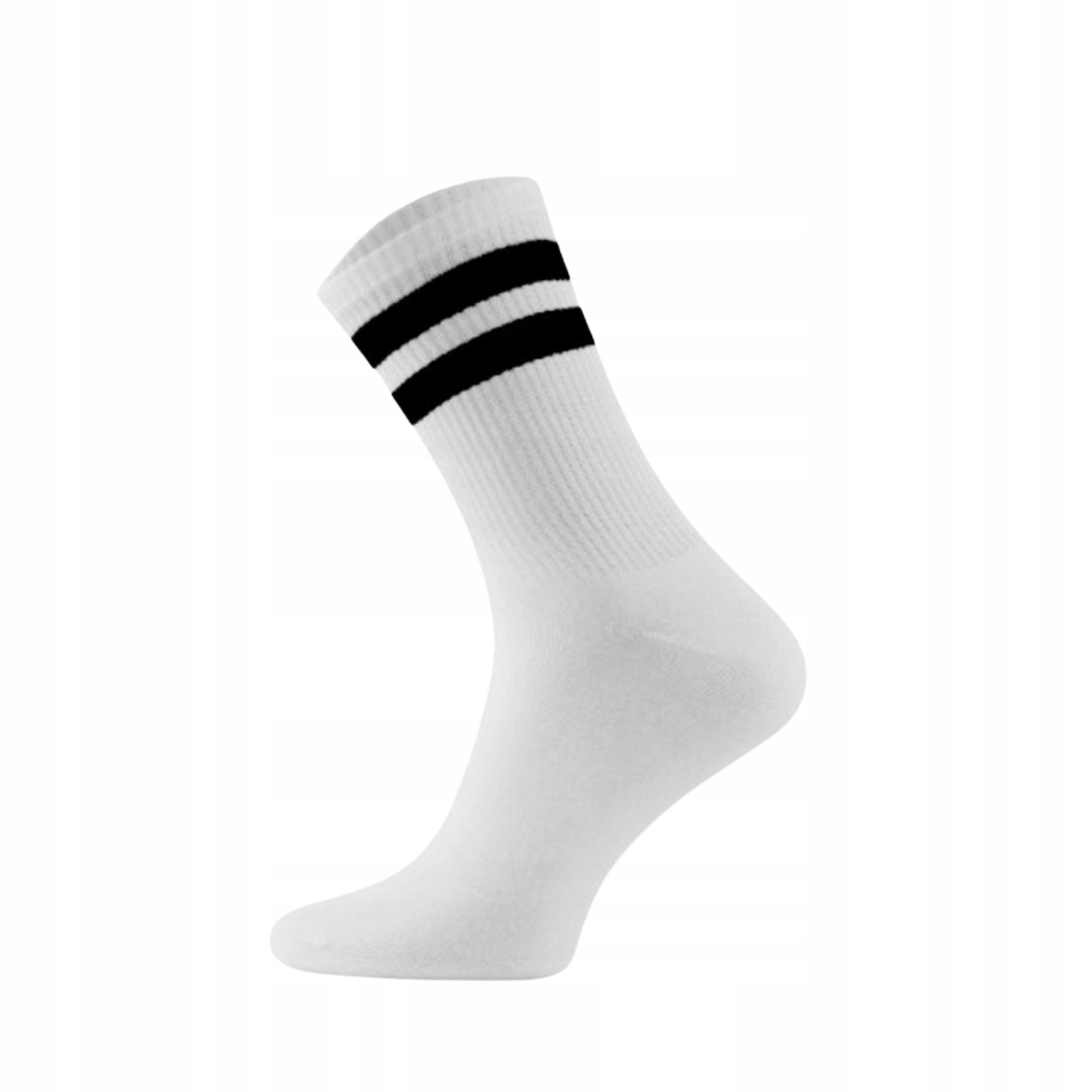 Skarpety trekkingowe merino z paskami białe paterns damskie męskie 39-41