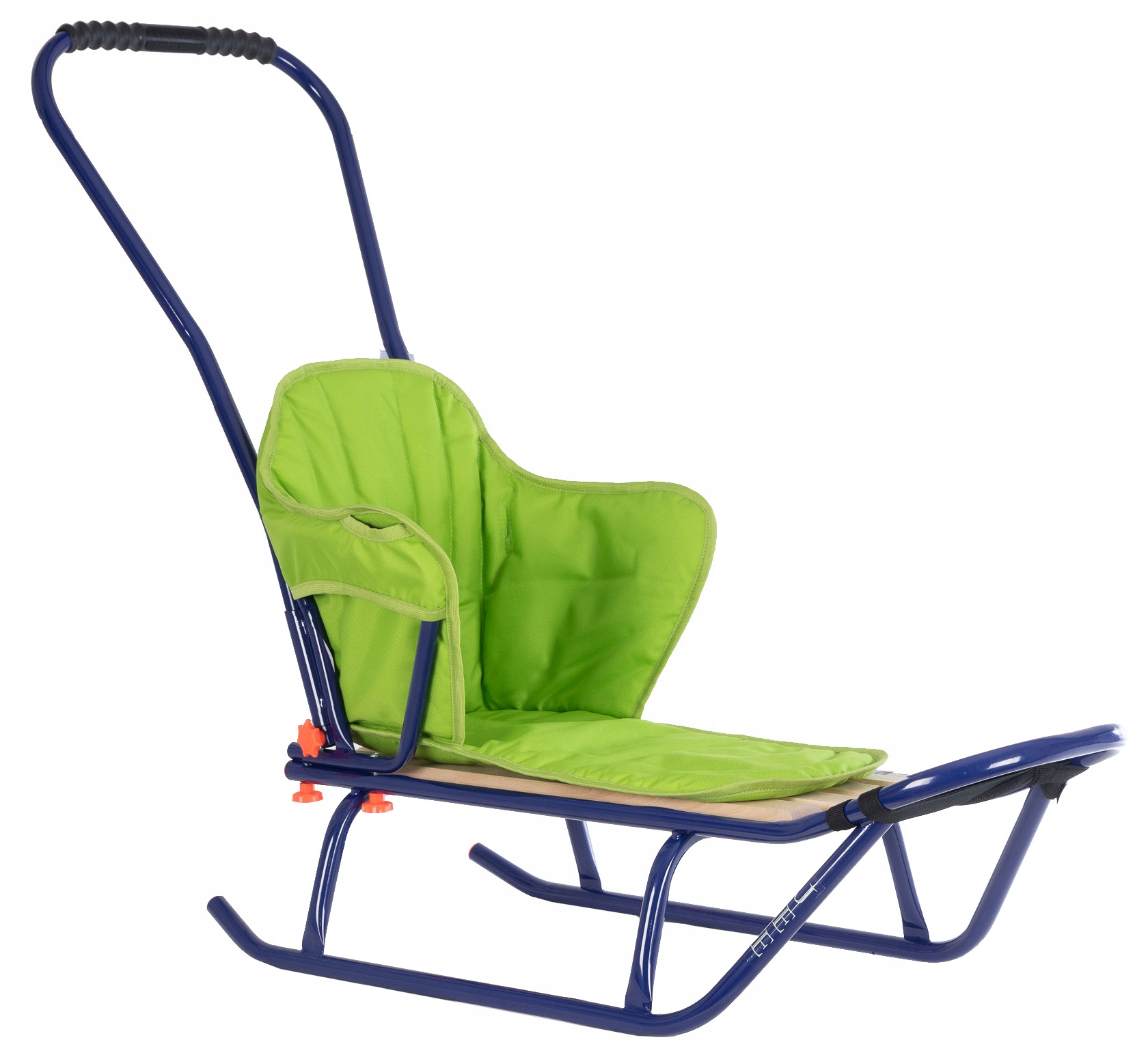 Polskie Sanki Metalowe Jee M Dla Dzieci Z Oparciem, Pchaczem I Materacykiem