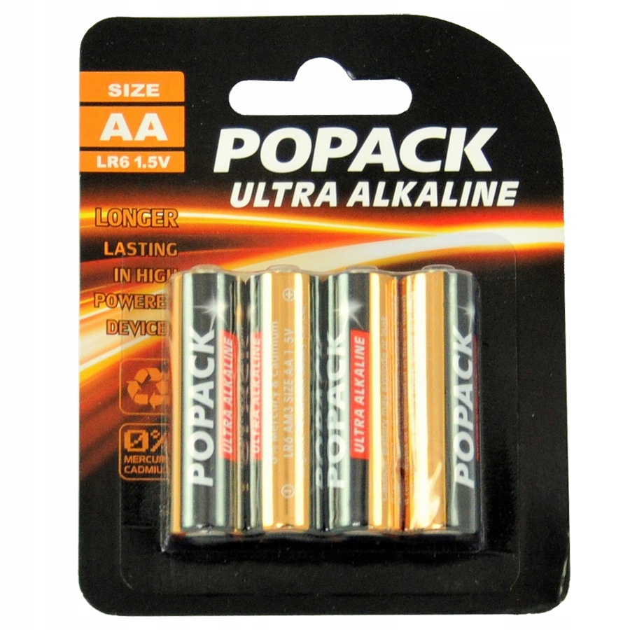 

Baterie alkaliczne Popack Aa LR6 1,5V zestaw 4 szt