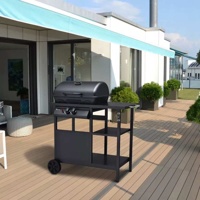 GRILL Gazowy Bagnét Verd BBQ 2 palniki 5,5kW ze Stolikiem na Kółkach