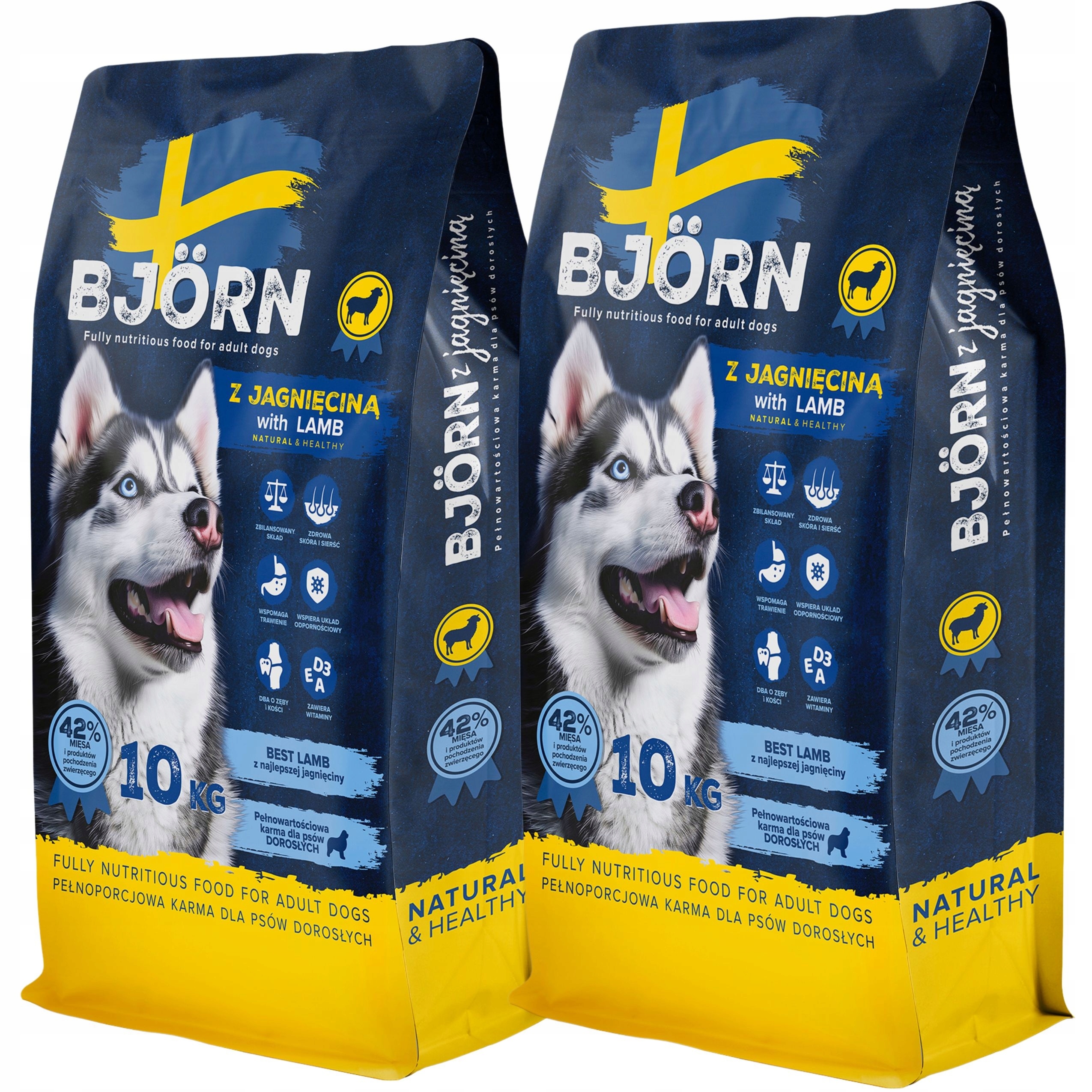 Levně Suché Krmivo pro psy s jehněčím masem, 42 % masa, Premium Adult Bjorn 20 kg