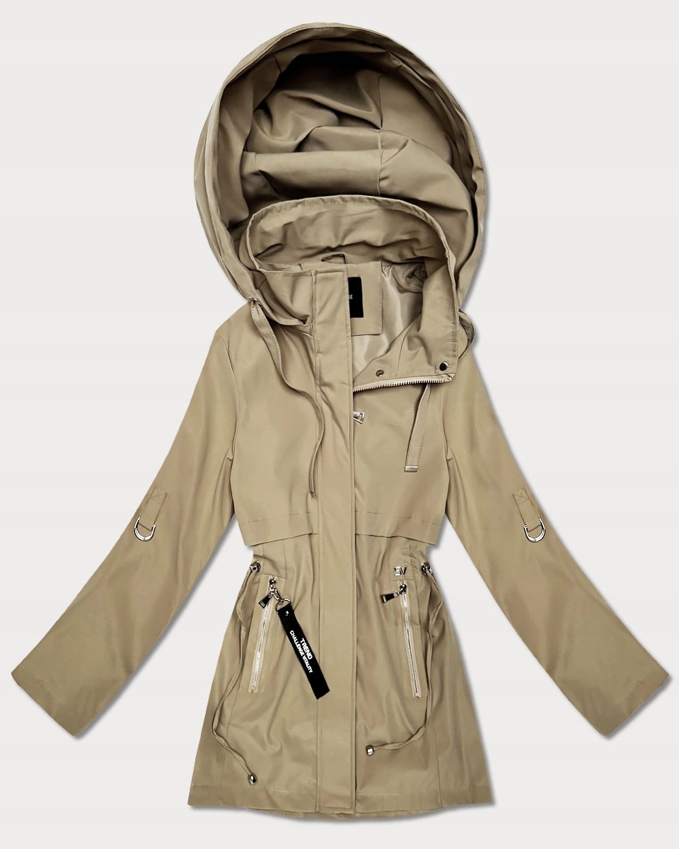 Tenká Bunda Kapuce KK60410 Písková L (40)