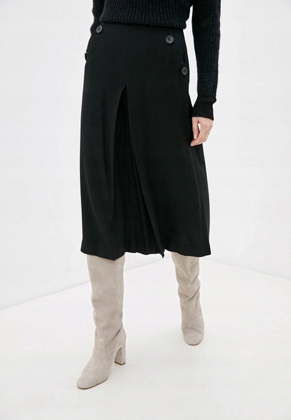 Kalhoty culottes, silně široké, černé Sisley 34