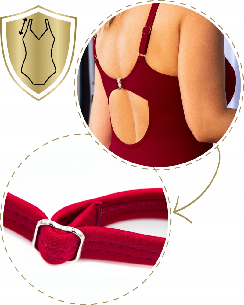 Dámské jednodílné Plavky Monokini 95F 4XL 48 Červené Barva červená