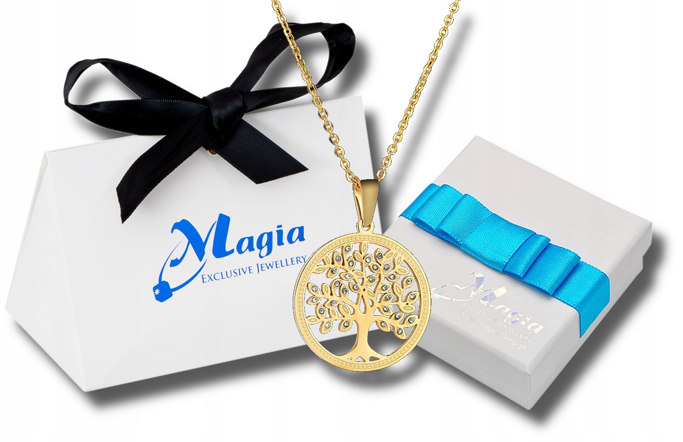 

Złoty Naszyjnik Drzewko Szczęścia Swarovski Box