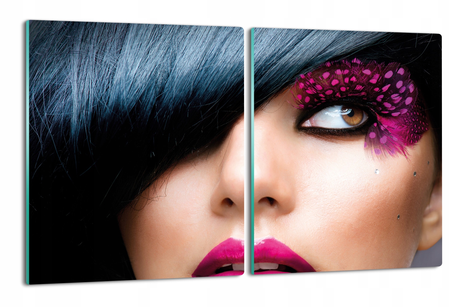 s foto deskou splashback 2x 40x52 Žena make-up