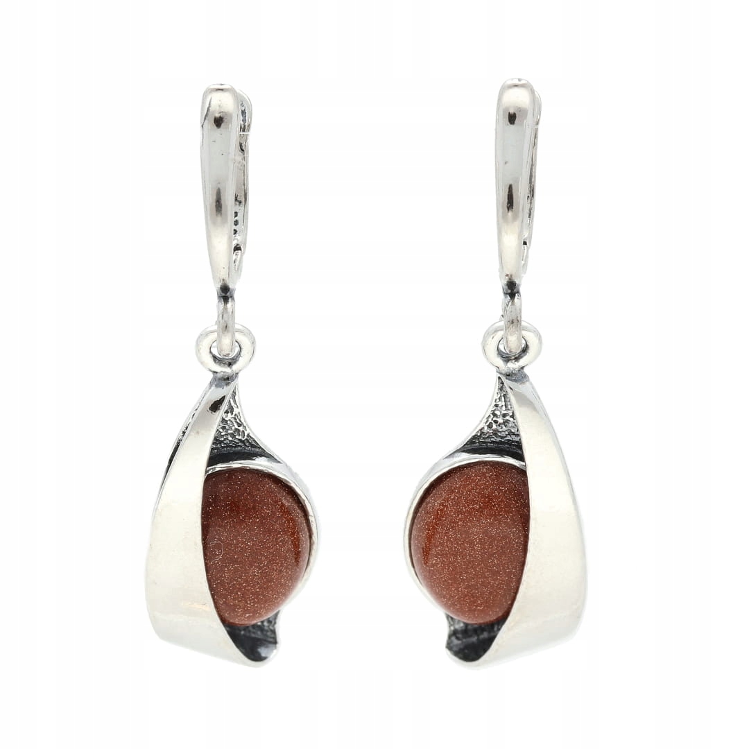 Náušnice s pískem Poušť stříbro