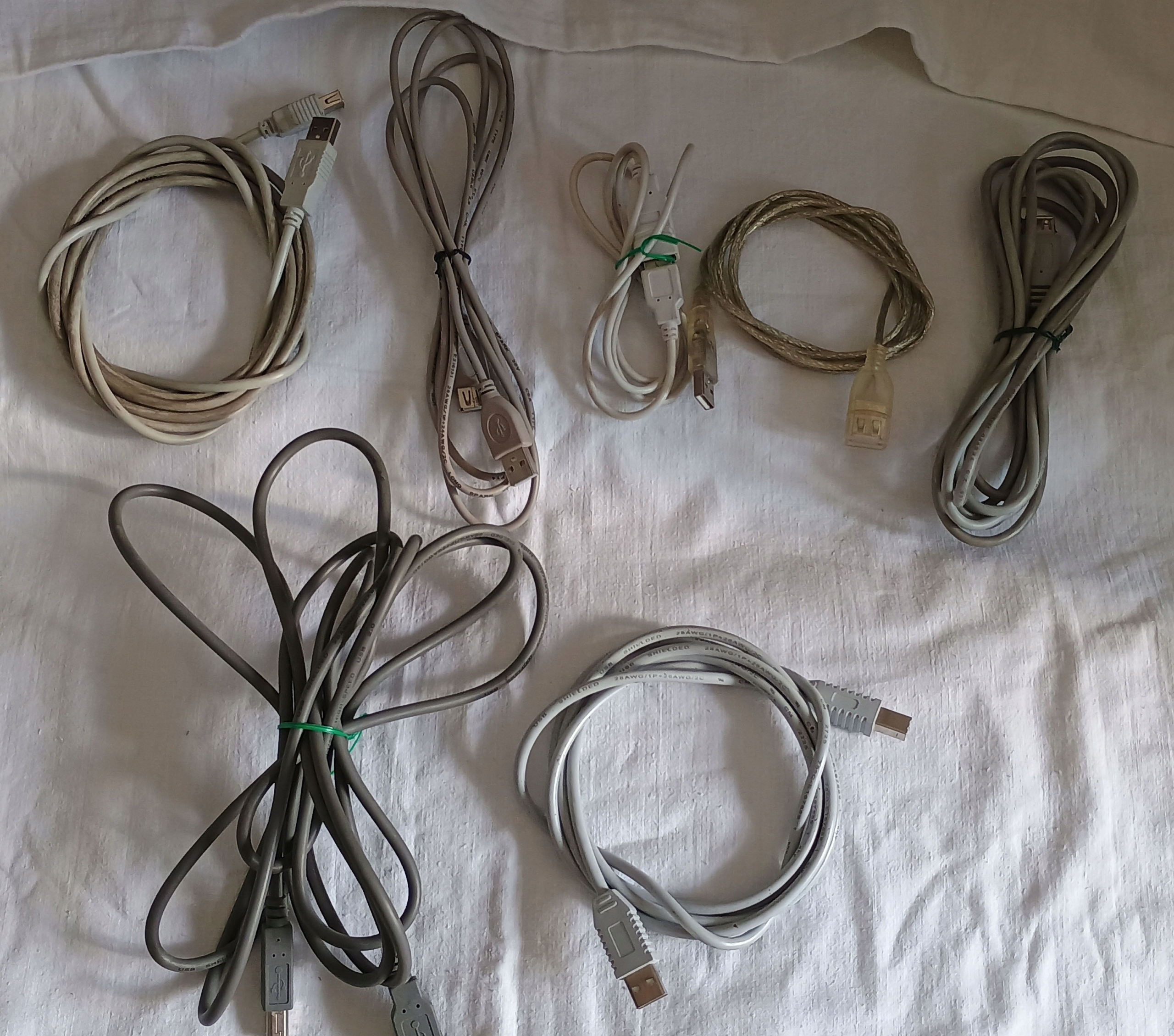 DWA KABLE DO DRUKARKI PRZEWÓD 3M 1M USB A USB B I CZTERY PRZEDŁUŻACZE USB