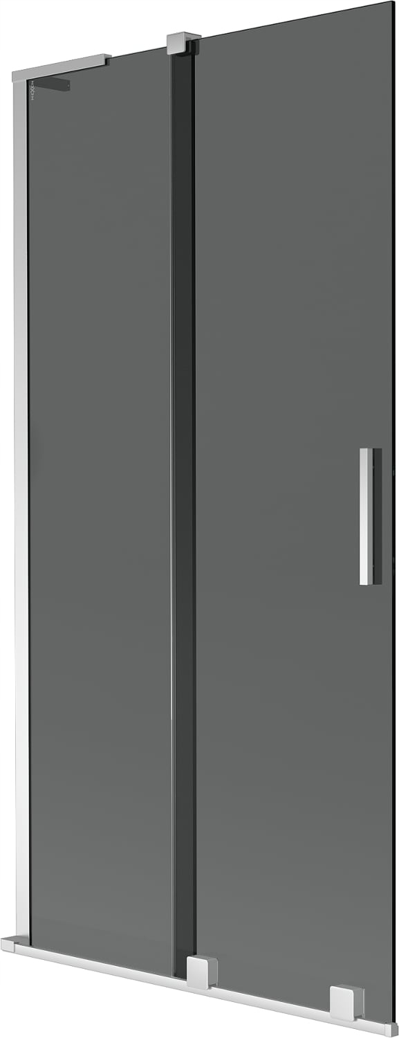 Parawan nawannowy przesuwny 95 Mexen Velar L 2-skrzydłowy 8 mm grafit chrom