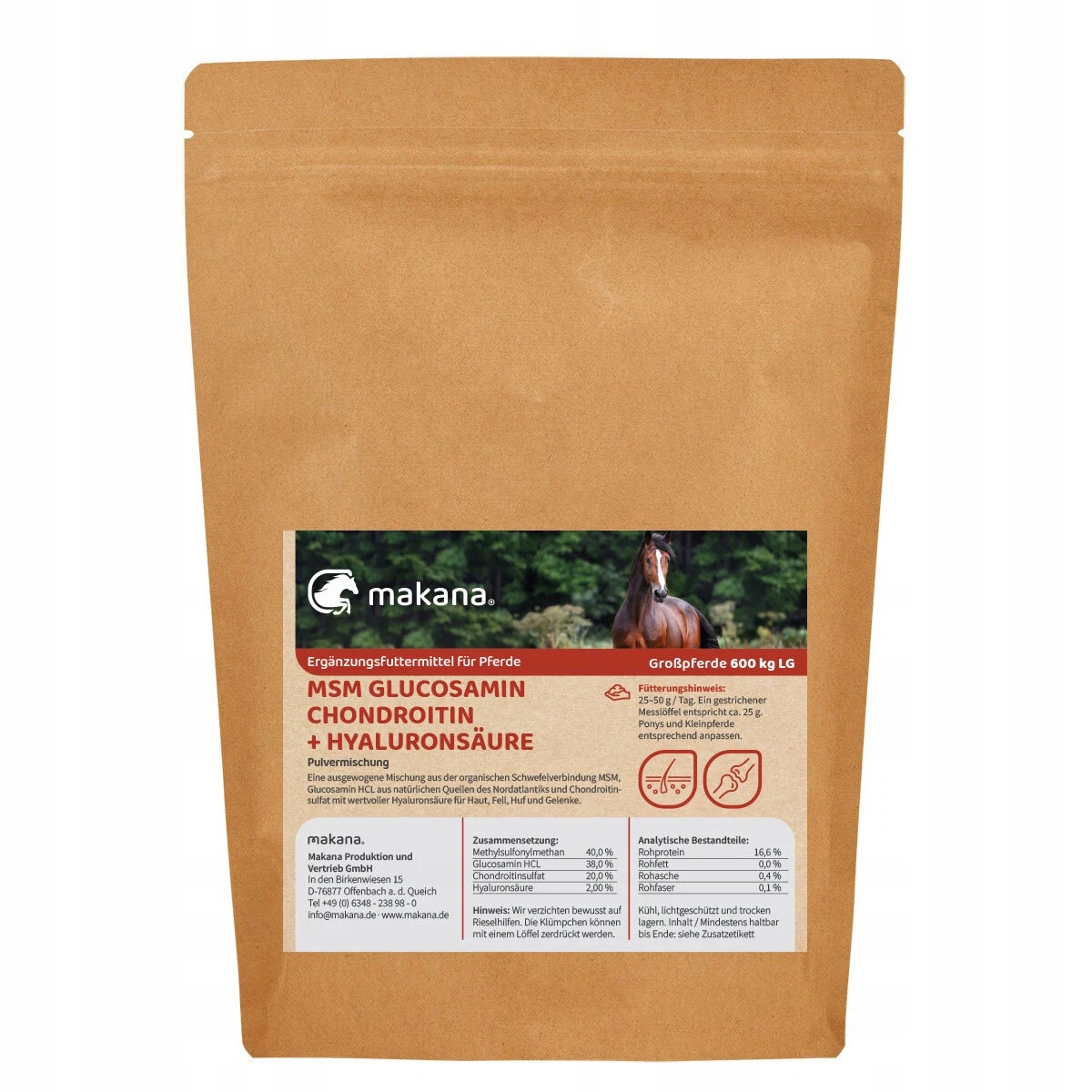 Makana Glucosamin Chondroitin Msm – wsparcie stawów dla koni horse 500g