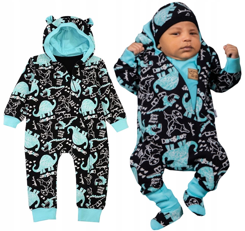 

Kombinezon Dresowy Pajac Bawełna Dinozaury 80 L31