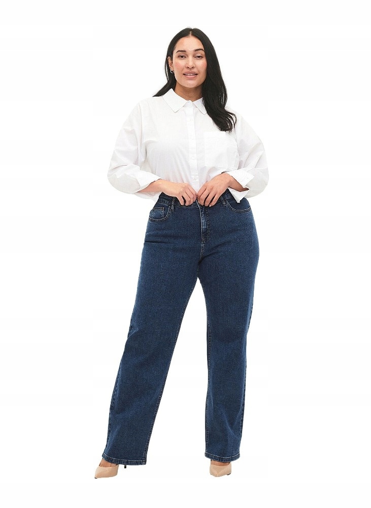 Kalhoty Plus Size Zizzi Skvělé Modré Džíny Gemma 993A 44