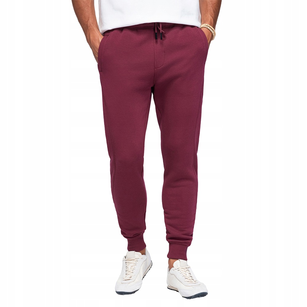 Pohodlné pánské jogger tepláky Basic vínové V3 OM-PABS-0174 vel. M