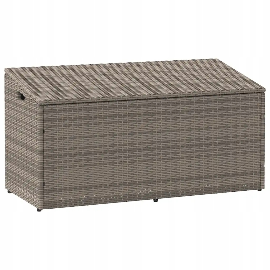 Zahradní truhla šedý Pe ratan 110 x 50 x 50/58 cm s voděodolnou taškou