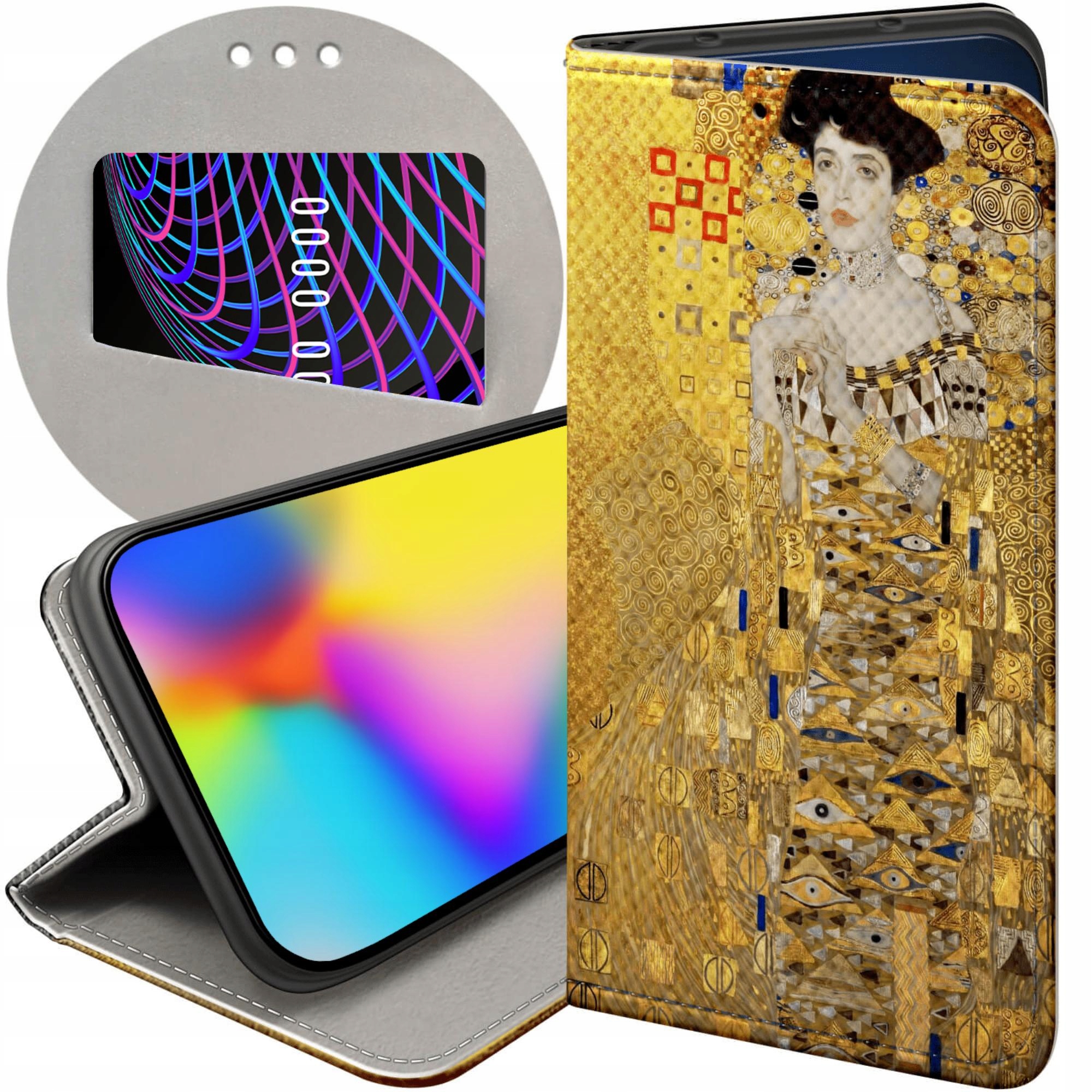 Etui Z Klapką Do Iphone 14 Pro Klimt Gustav Pocałunek Futerał Case
