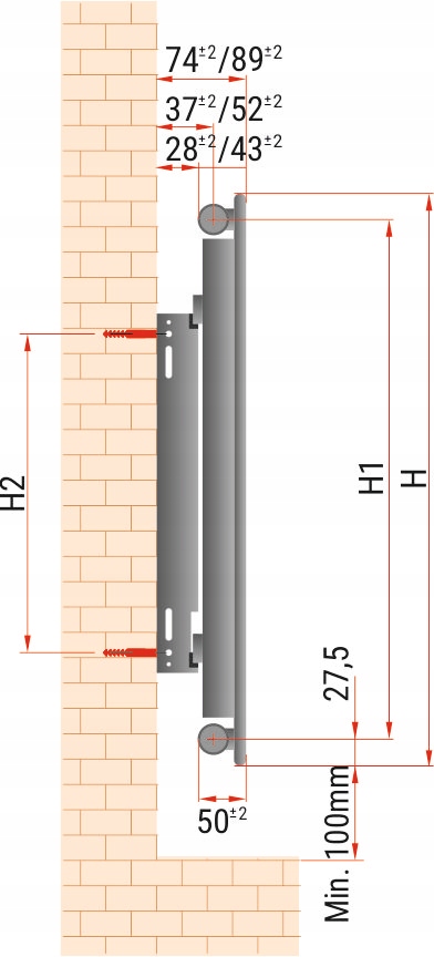 Grzejnik Diamond 400x500x50mm-podłączenie boczne Kod producenta 11-500x0400