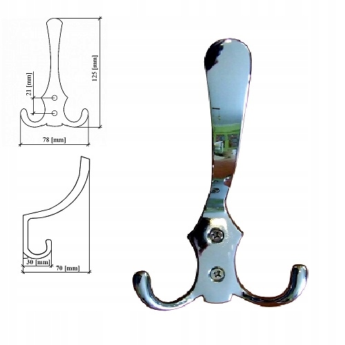 

Wieszak ubraniowy haczyk Wp chrom duży