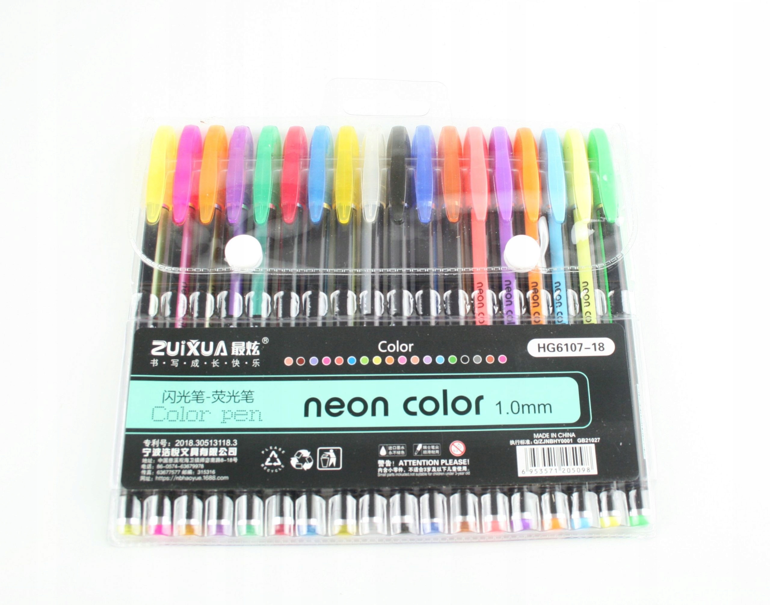 DŁUGOPISY KOLOROWE CIENKOPISY ŻELOWE NEONOWE 18KOL