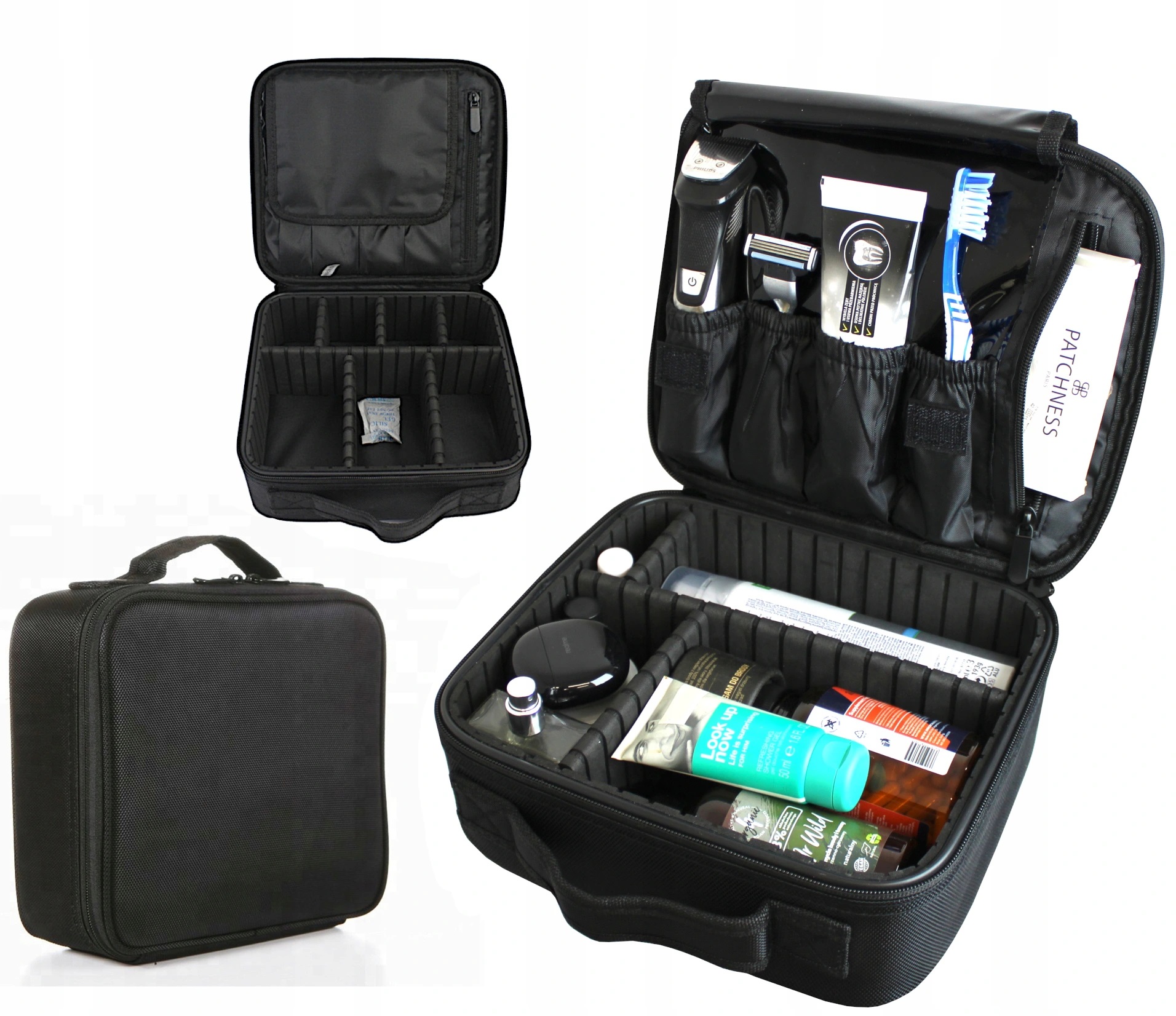 SZTYWNY ORGANIZER KOSMETYCZKA MĘSKA KUFEREK DUŻY