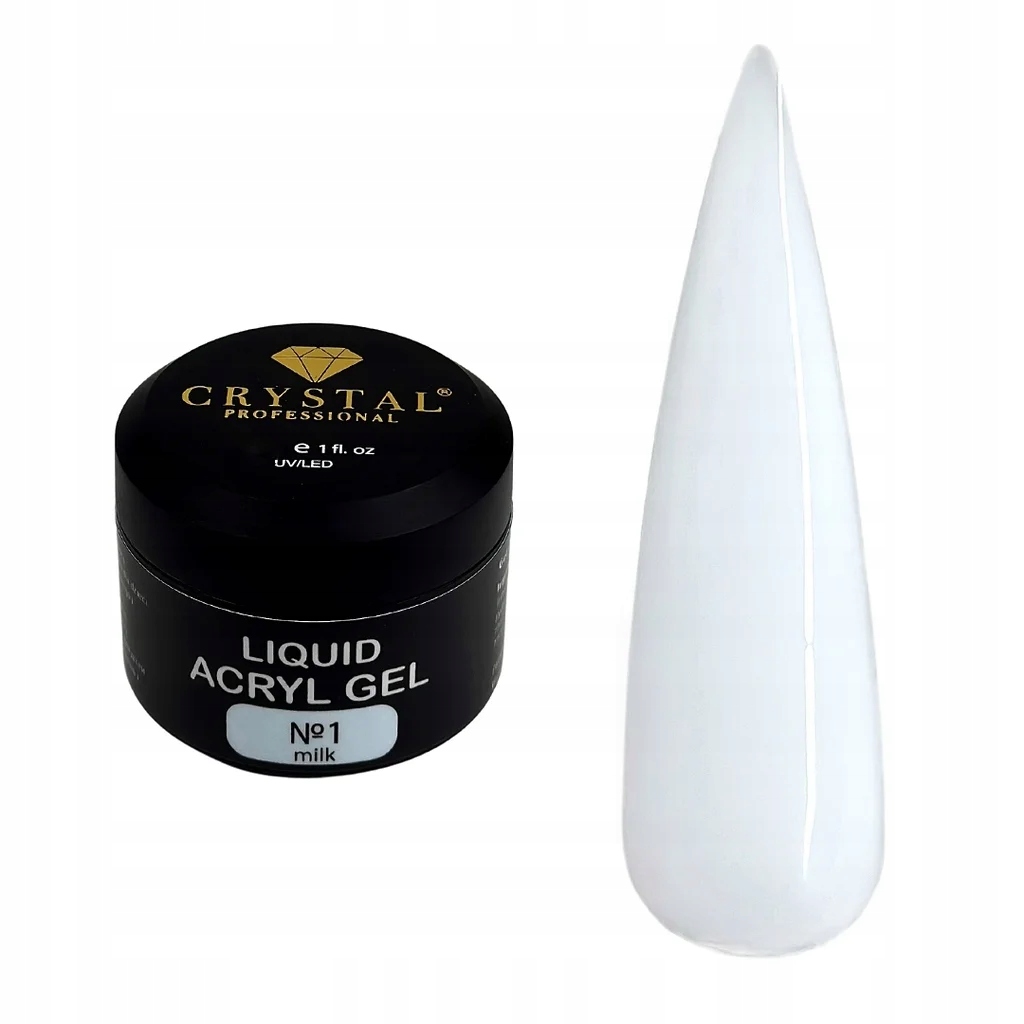 Liquid Acryl Gel #Milk 50 ml Crystal Professional Gel pro posílení nehtů