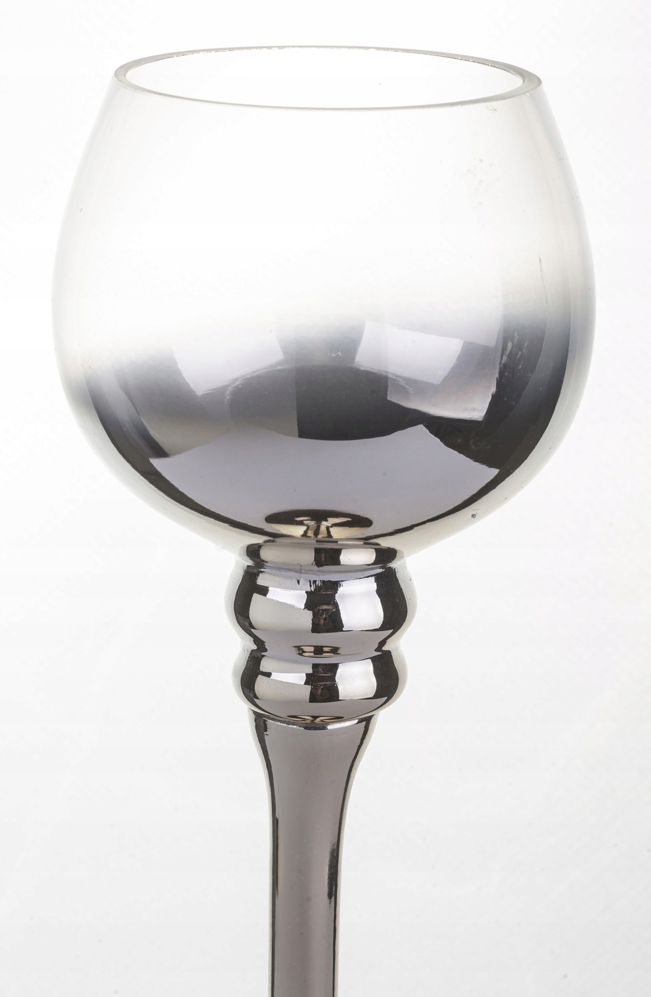 SZKŁO LUNA ŚWIECZNIK GLAMOUR SREBRNY Marka Dom Dekoracji