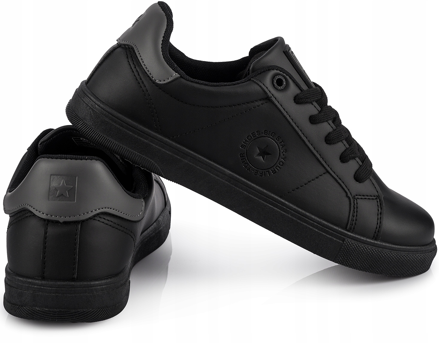 Męskie buty sneakersy Big Star trampki sportowe ekoskóra czarne r. 45