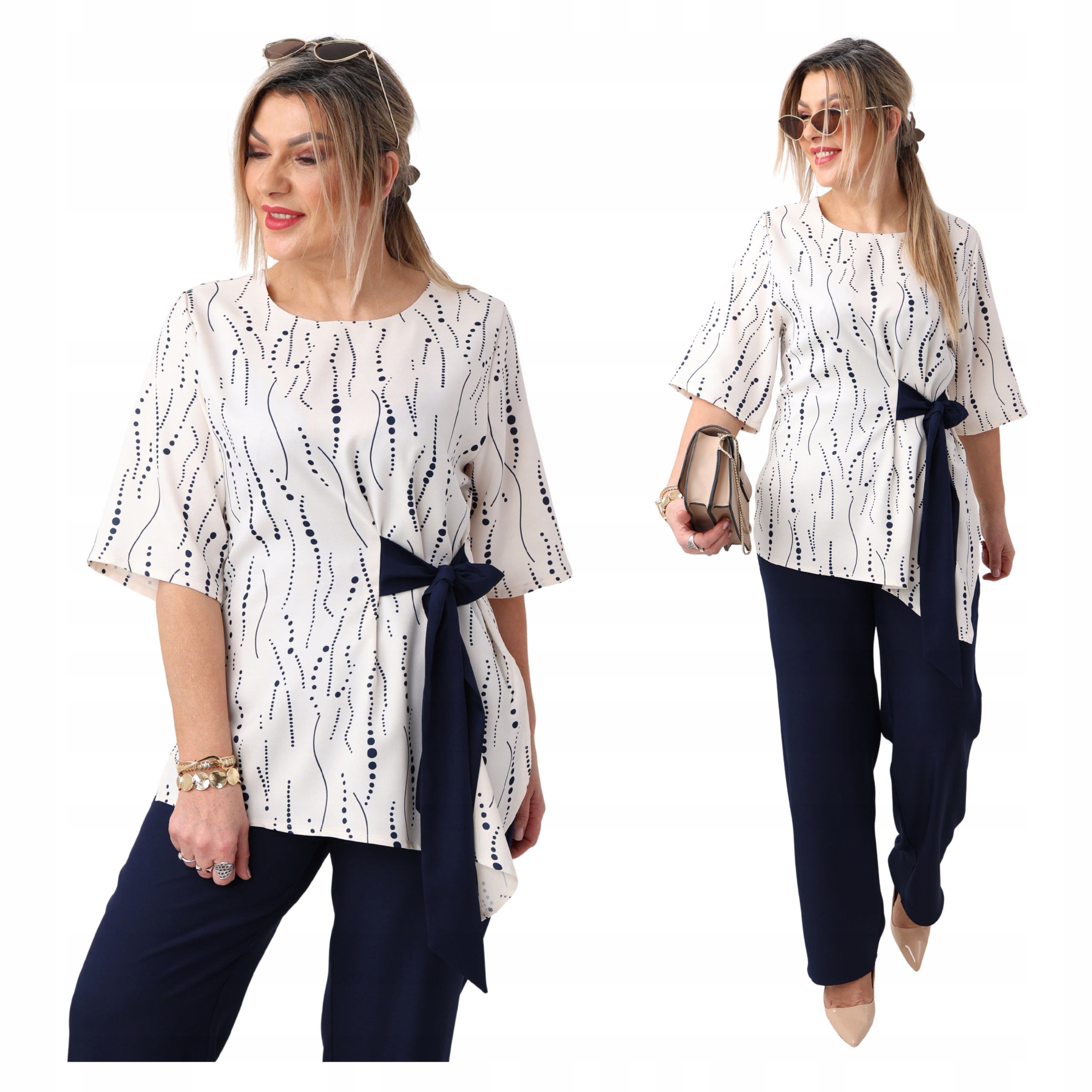 Bluzka i spodnie komplet damski duże rozmiary Polski Producent