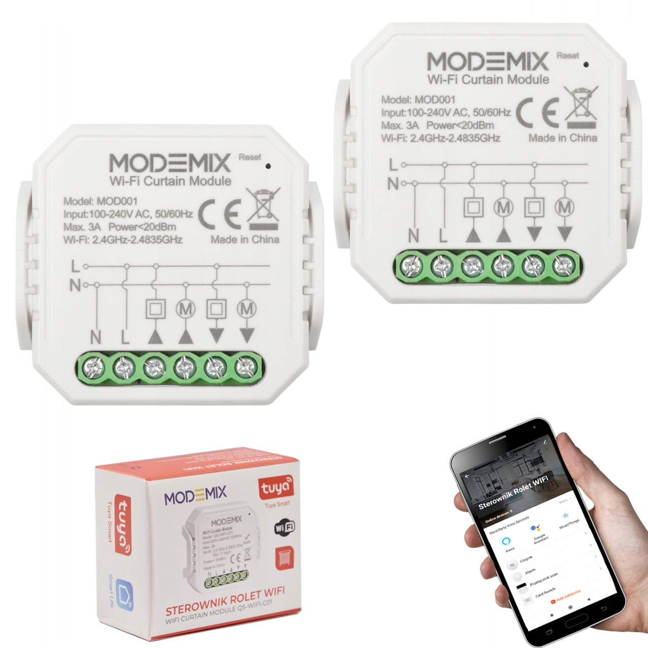 

Sterowniki Rolet Wifi Tuya Smart Home Zestaw 2SZT