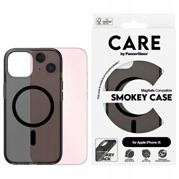 Pouzdro Care by PanzerGlass Flagship Case pro iPhone 15 6.1" kouřové/smokey MagSaf
