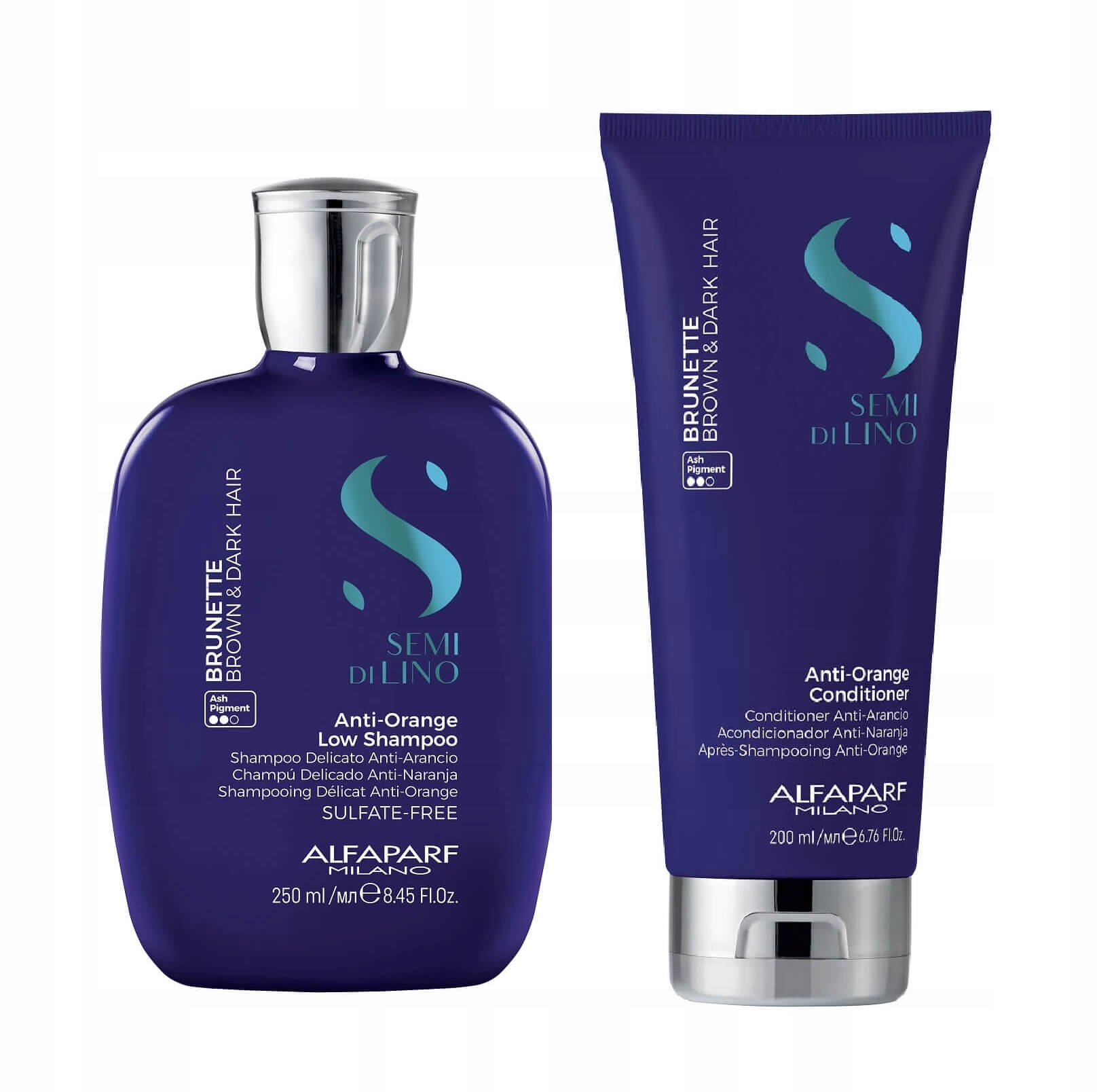 Alfaparf Semi di Lino Brunette Anti-Orange neutralizujący zestaw do włosów