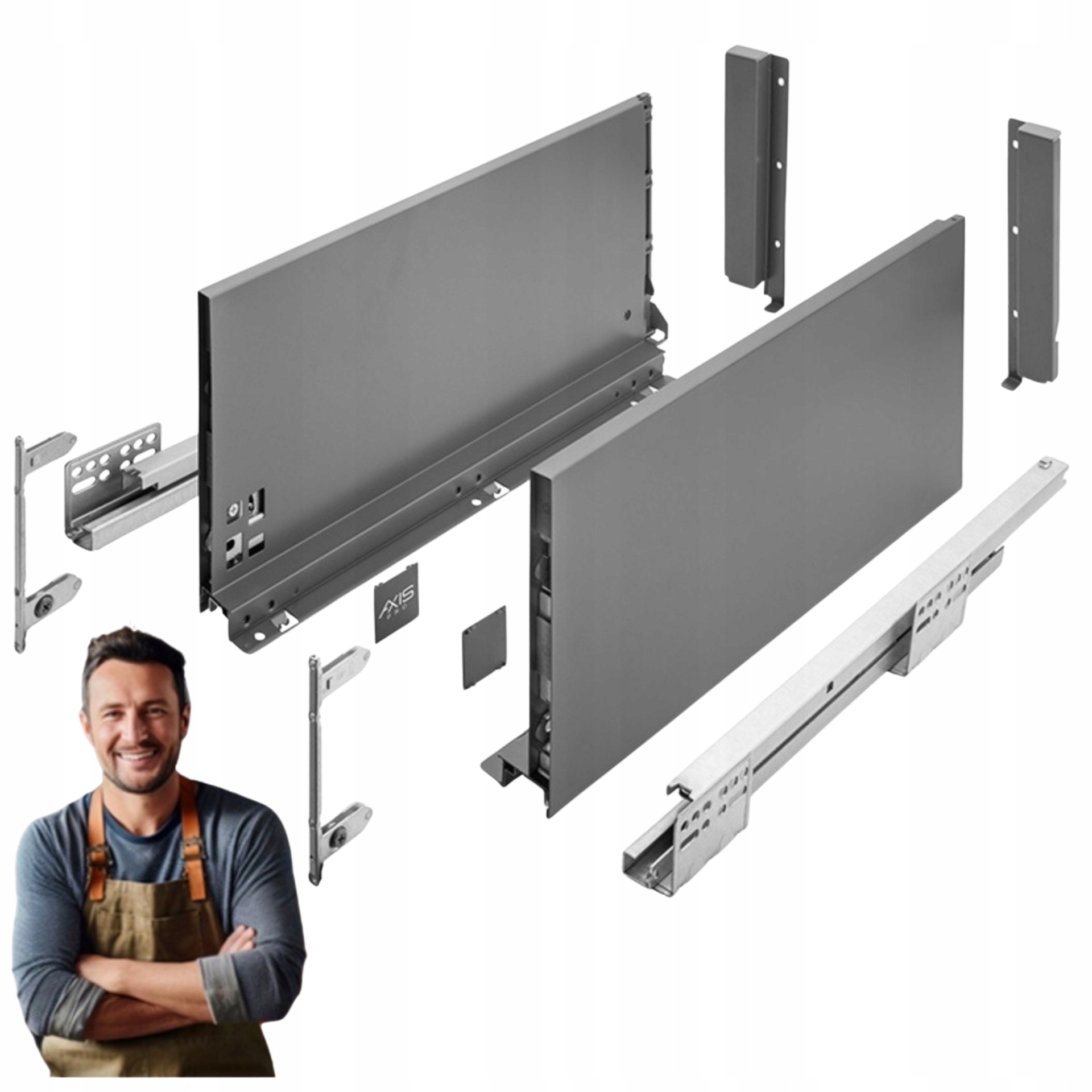 Šuplík Gtv Axis Pro 300 mm antracit velmi vysoká H-199