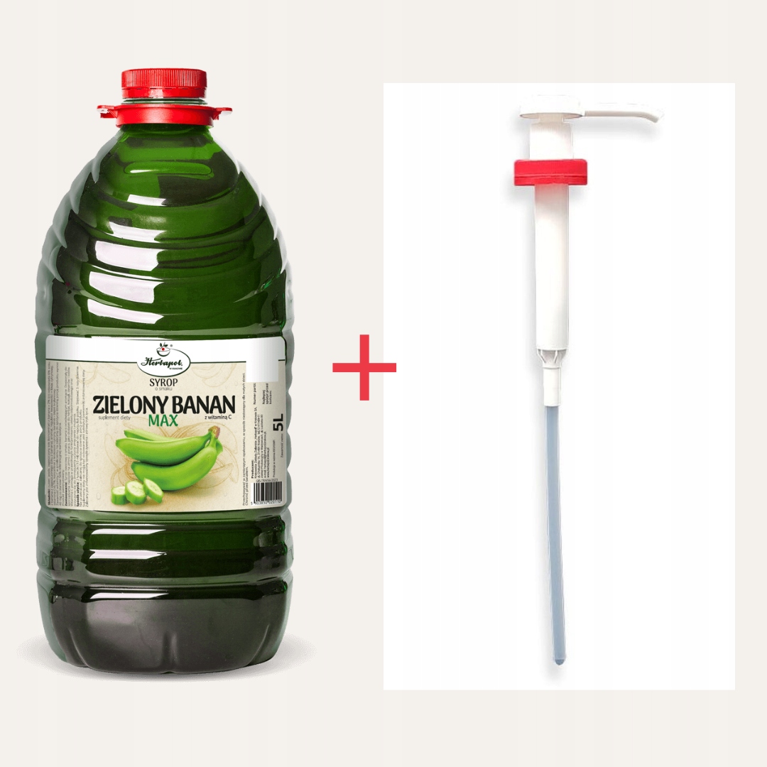 Syrop Zielony Banan 5L Herbapol z Pompką