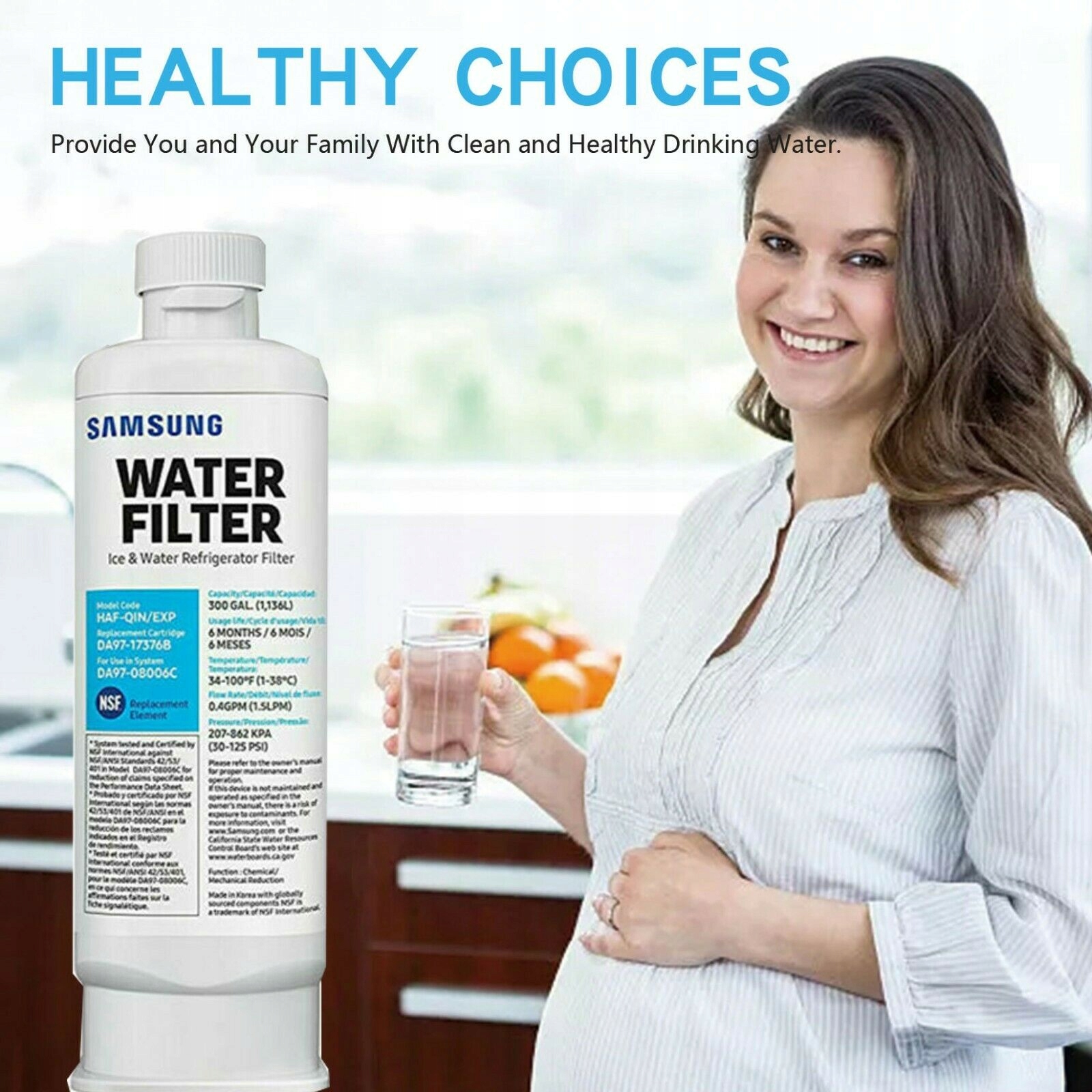 Filtr wody do lodówki Samsung DA97-17376B HAF-QIN DA97-08006C Waga produktu 0.35 kg